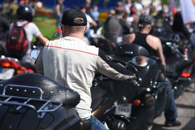 A gathering of bikers