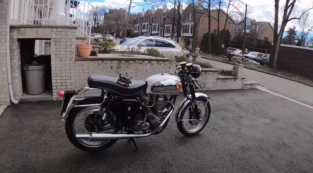 BSA Gold Star motorcycle standing in the street