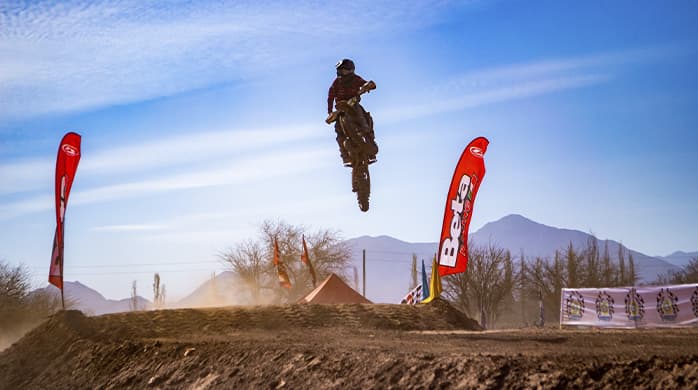 motorcycle in the air